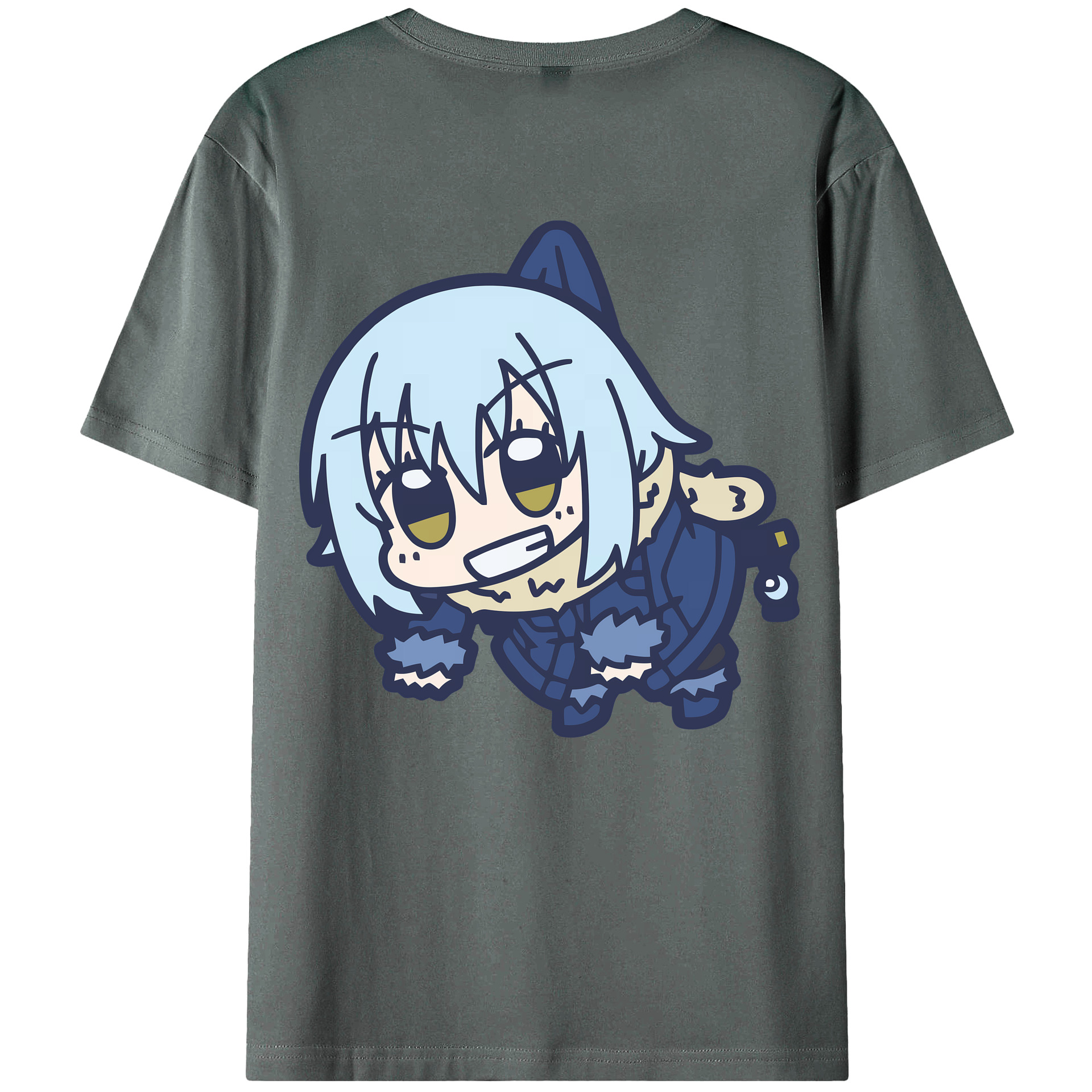 （画像用） 転スラ Regarding Reincarnated to Slime 綿100％ メンズ半袖Tシャツ（バックプリント） 通気性